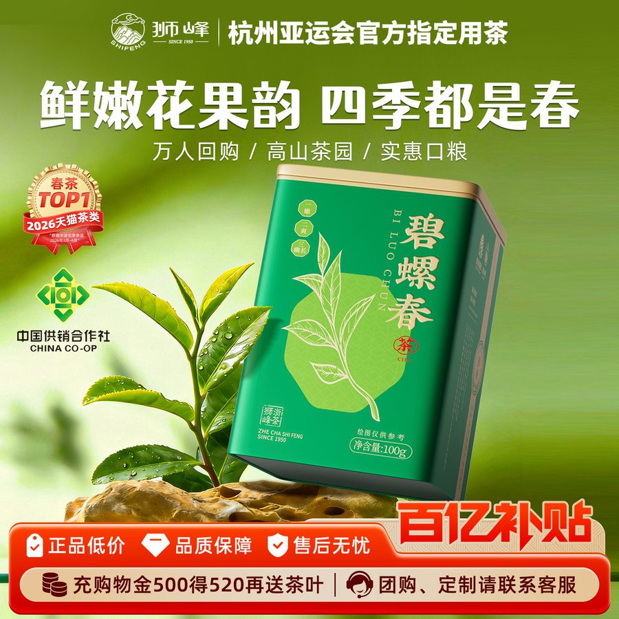 2026新茶碧螺春明前特级春绿茶叶浓香100g冷泡茶